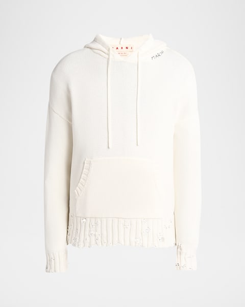 Men's Heavyweight Cotton Sleeve-Logo Hoodie