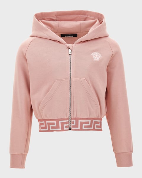 Moncler Girl's Embroidered Logo-Print Hoodie, Size 8-14
