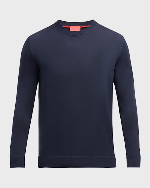 Giorgio Armani★素敵！Mens Crewneck Sweater Navy GIORGIO ARMANI fine knit crew neck jumper navy | BRAUN Hamburg