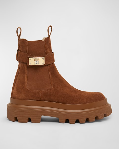 Khaite Austin Suede Chelsea Booties | Neiman Marcus