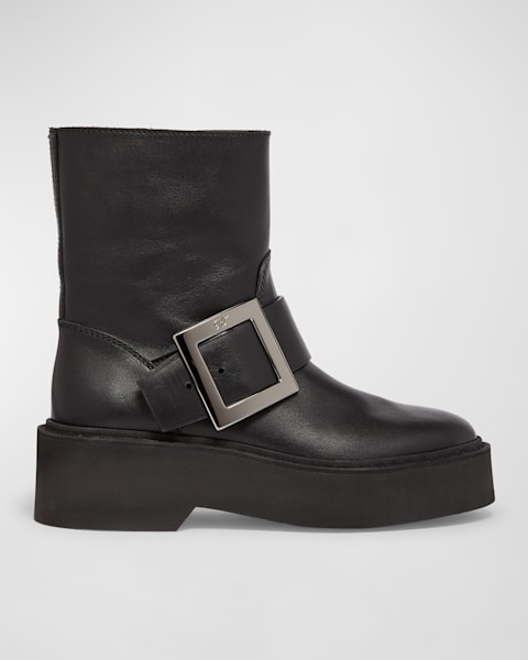 ロングブーツ GIANVITO ROSSI Black Leather Thiago Ankle Boots Thiago leather ankle boots in black - Gianvito Rossi | Mytheresa