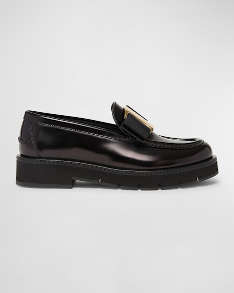 Ferragamo Jodie Leather Gancio Loafers | Neiman Marcus