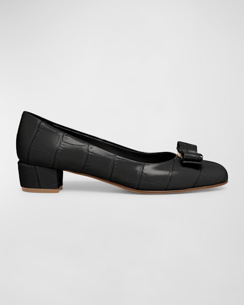 Ferragamo Linette Leather T-Strap Ballerina Flats | Neiman