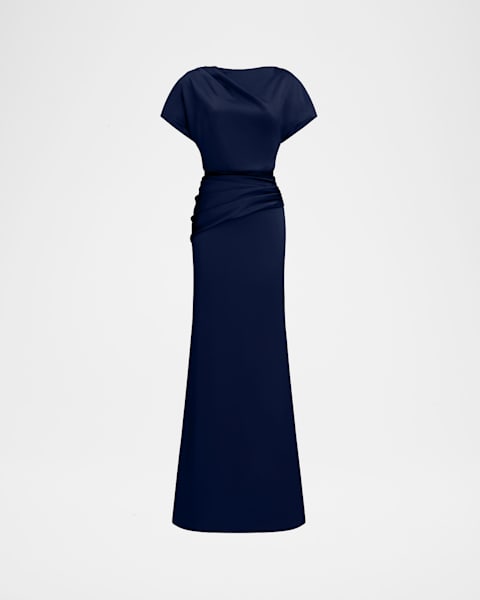 Tadashi Shoji Sleeveless Mock-Neck Bow Gown | Neiman Marcus