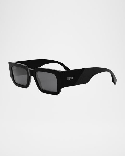 Fendi Men's FF-Logo Rimless Shield Sunglasses | Neiman Marcus