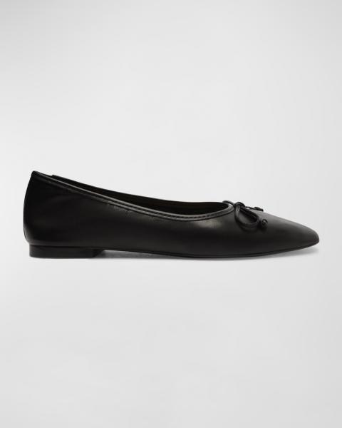Aeyde Darya Snake-Embossed Bow Ballerina Flats | Neiman Marcus