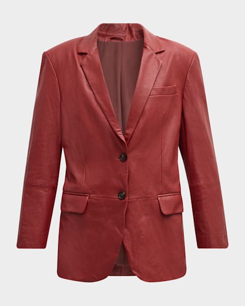 レザージャケット・コート Bottega Veneta Single-Breasted Jacket In Nappa Bottega Veneta Smooth Nappa Leather Short Jacket | Neiman Marcus