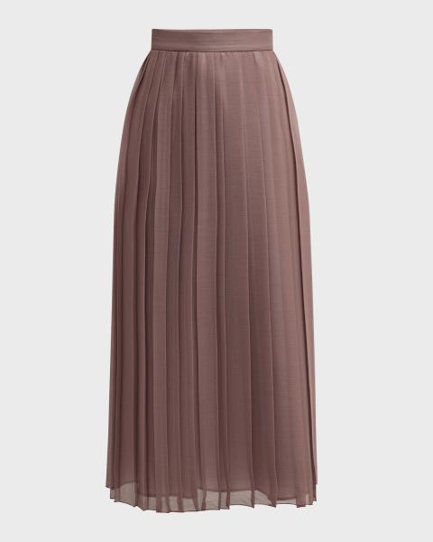 Burberry Check Pleated Wrap Midi Skirt | Neiman Marcus