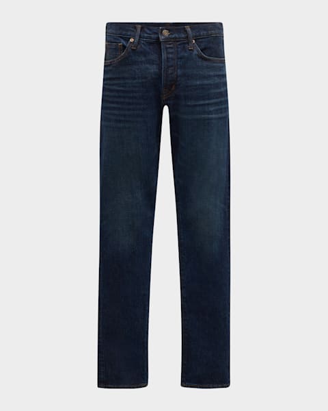 TOM FORD Men's Distressed Selvedge Denim Jeans | Neiman Marcus