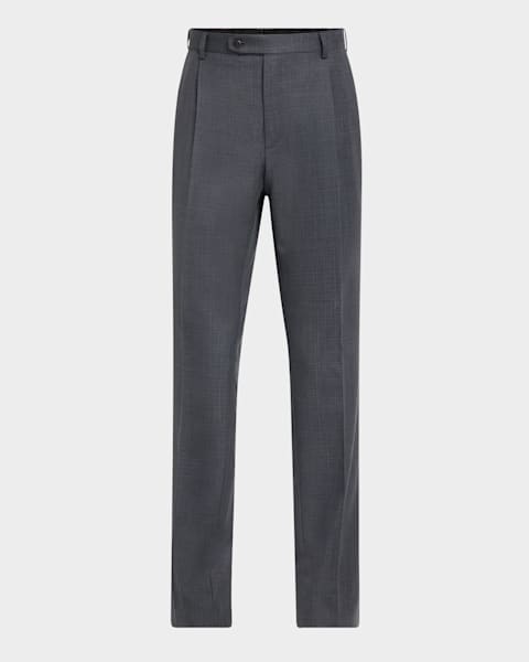 パンツ MonamoINCOTEX grey 1pleats wool pants Incotex Men's Super 150s Wool Dress Pants | Neiman Marcus