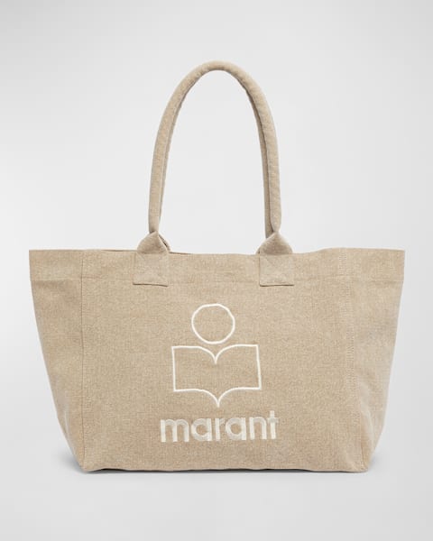 【関税&送料込】Isabel Marant Borsa Yenky Piccola In Cotone ISABEL MARANT Beige Cotton Yenky Zipped Shopping Bag