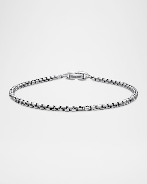 Men's Deco Chain Link Bracelet in Silver, 6.5mm