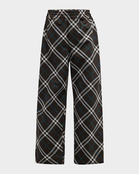Burberry Men's Pull-On Check Trousers | Neiman Marcus