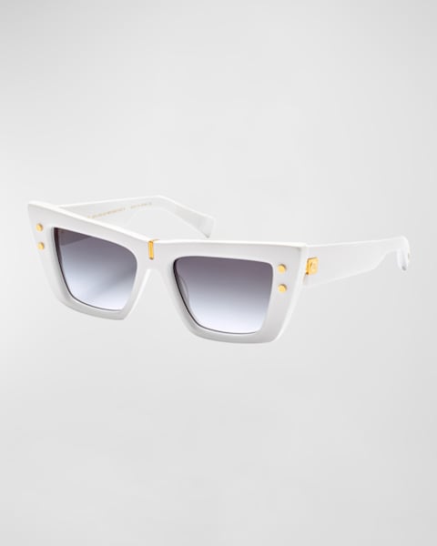 【送料&関税込】Balmain Olivier - White Sunglasses Balmain Oliver - II Round Acetate Sunglasses | Neiman Marcus