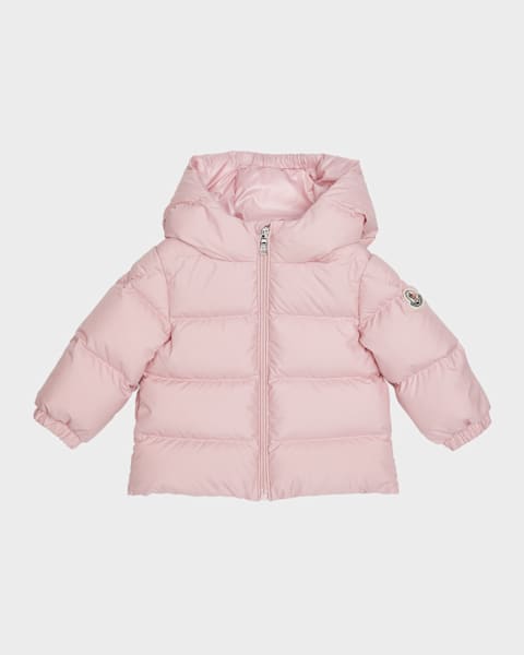 Moncler Girl's Odile A-Line Ruffle-Trim Coat, Size 12M-3 | Neiman