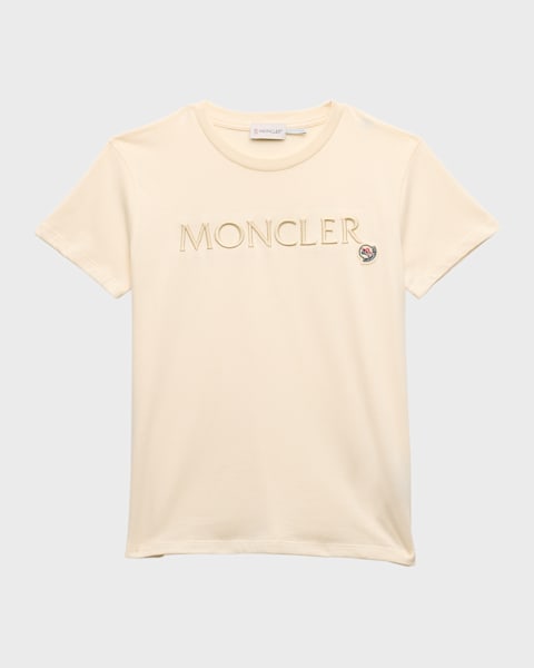 Moncler Girl's Embroidered Logo-Print T-Shirt, Size 8-14