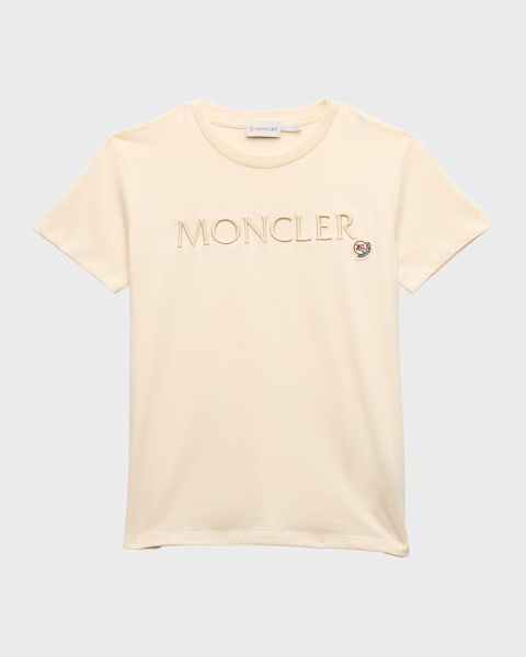 Boy's Embroidered Logo-Print T-Shirt, Size 8-10
