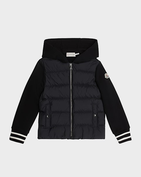 Moncler Girl's Kaukura Nylon Down Jacket, Size 8-14 | Neiman Marcus