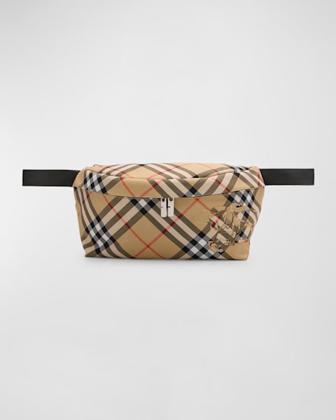 Burberry Men's Grid Belt Bag | Neiman Marcus