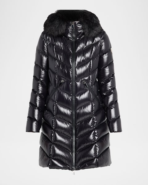 Cate Long Belted Faux Fur Coat