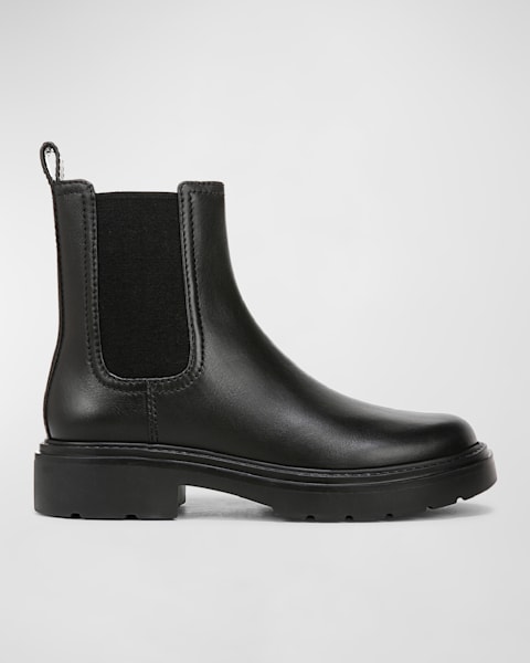 Georgia Leather Block-Heel Booties | Neiman Marcus