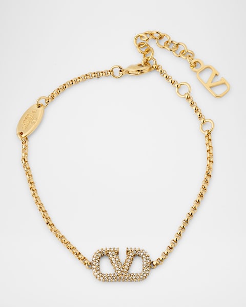 ブレスレット VALENTINO GARAVANI COER  BRACELET GOLD-COLOURED Valentino Garavani V-Logo Leather Bracelet | Neiman Marcus
