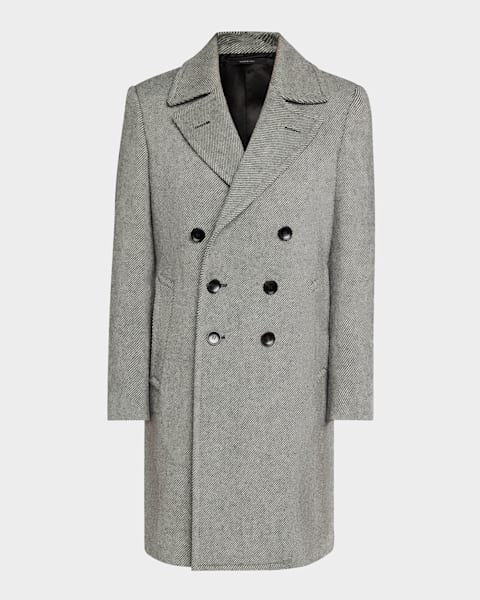 TOM FORD Men's Tailored Wool-Cashmere Topcoat | Neiman Marcus