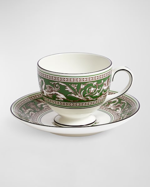 Wedgwood Florentine Turquoise Teacup & Saucer, 6.1 oz. | Neiman Marcus