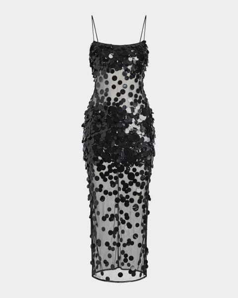LOEWE Draped Anagram Backless Midi Dress