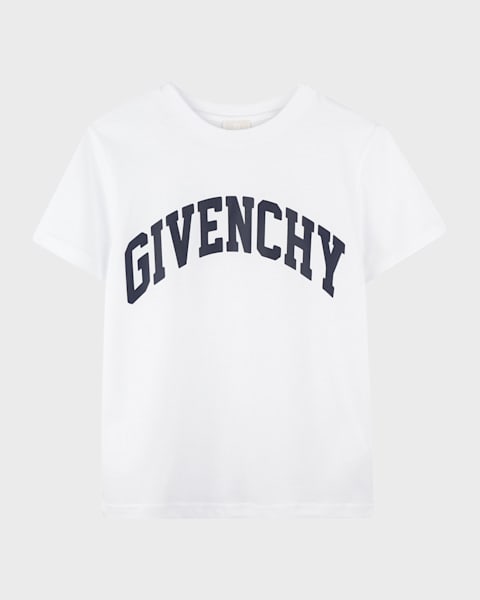Boy's Curved Logo-Print T-Shirt, Size 8-14