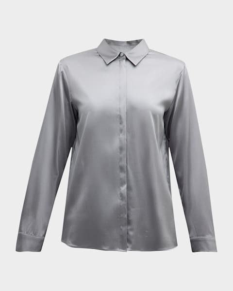 GIORGIO ARMANI シルク ブラウス Giorgio Armani Silk Georgette Wrap Blouse | Neiman Marcus
