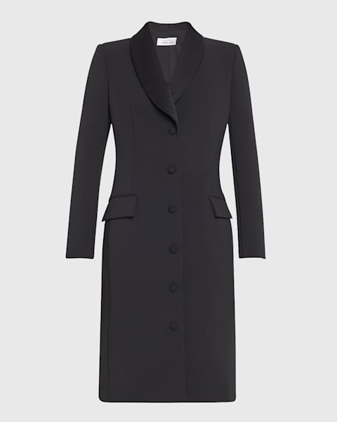 ［ゆう］Text SingleBreasted Coat Co Satin-Trim Single-Breasted Tuxedo Jacket | Neiman Marcus