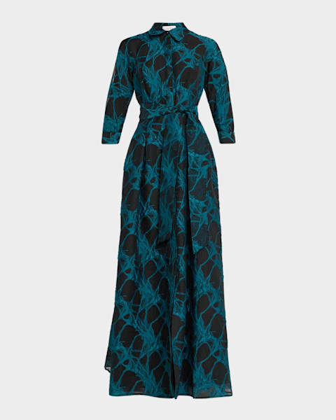 white christmas dresses Metallic Floral Jacquard Ruffle Midi Dress In Pink Multi main image 1