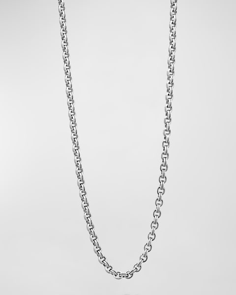 LAGOS Men's Sterling Silver Anthem Double Link Caviar Chain