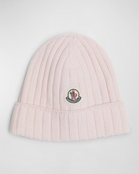 Moncler Boy's Wool Knit Logo Beanie | Neiman Marcus