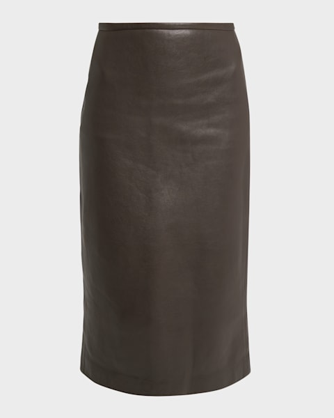 Polo Ralph Lauren Lambskin Leather Pencil Skirt | Neiman Marcus