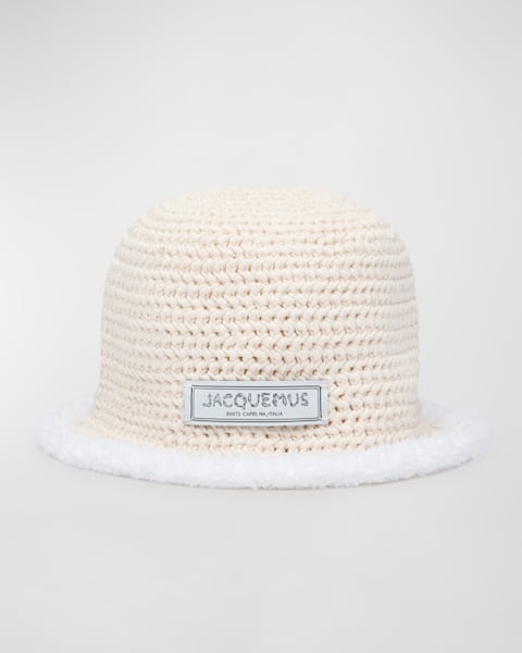 Jacquemus The de-Nimes Logo Cotton Denim Bucket Hat | Neiman Marcus
