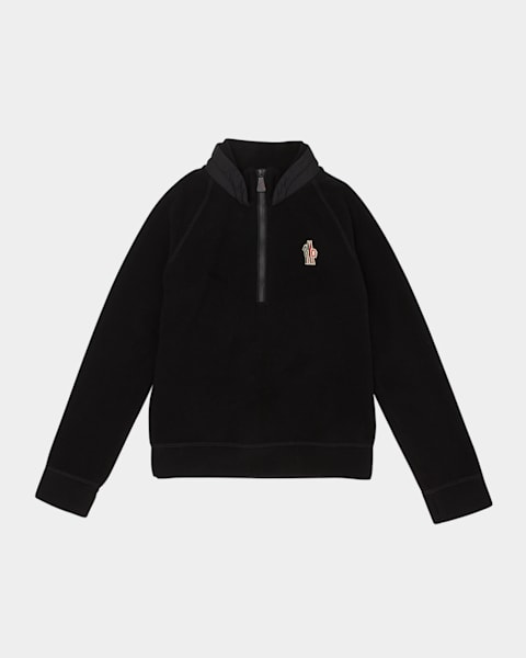 Moncler Boy's Tricolor Embroidered M Logo Sweatshirt, Size 4