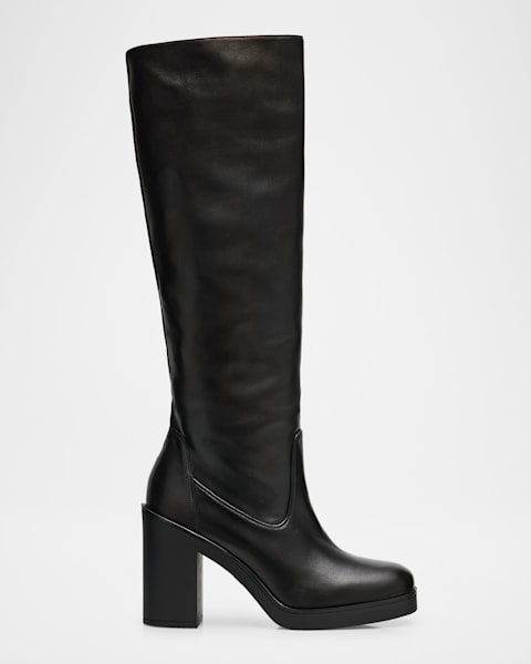 Valentino Garavani VLogo Over-The-Knee Leather Boots