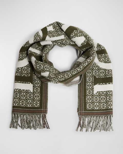 LOEWE Anagram アナグラム Mohair muffler scarf Loewe Anagram Mohair Fringe Scarf | Neiman Marcus