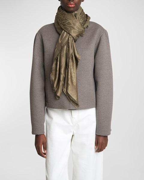 【特価】 Loewe Marcus Neiman | Stole Silk & Wool Anagram Jacquard 小物