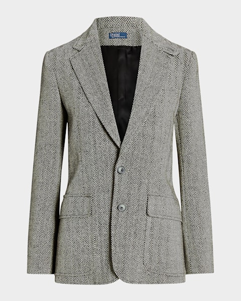 Double-Breasted Stretch Wool Blazer