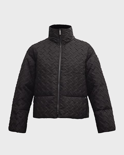 Emporio Armani Hooded Full-Zip Blouson Nylon Jacket | Neiman Marcus