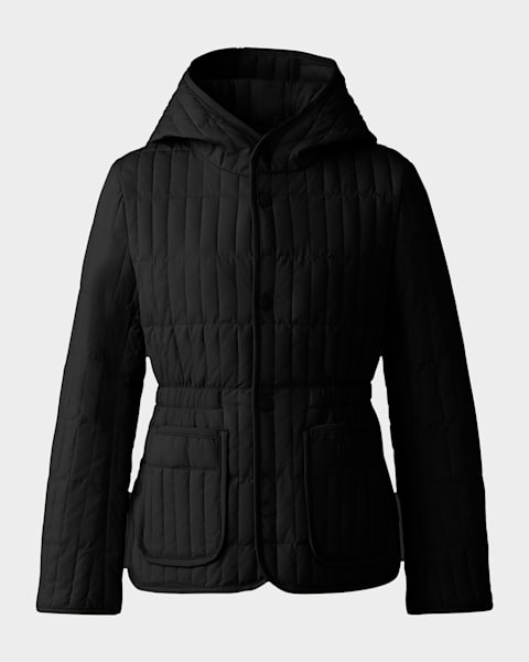 Girl's Recycled Down Coat W/ Signature Mackage Collar, Size 8-14