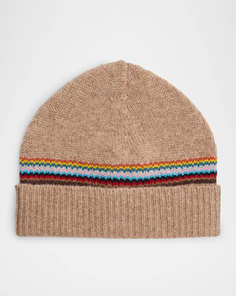 Men's Wool Artist Stripe Beanie Hat