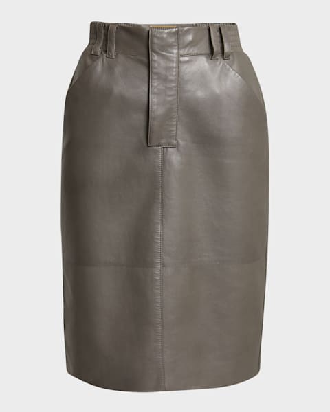 【送料&関税込】Saint Laurent Wide Hem Pencil Skirt Saint Laurent Pencil Skirt in Cotton Gabardine | Saks Fifth