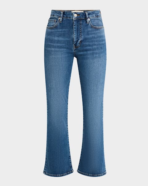FRAME Le Crop Mini Boot Cascade Hem Jeans | Neiman Marcus