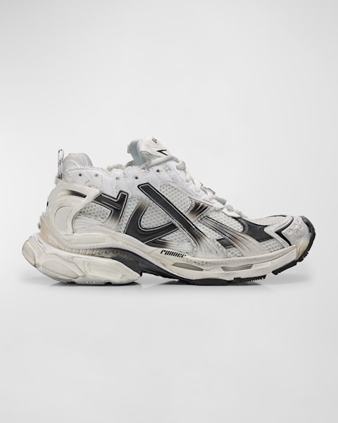 BALENCIAGA Men's Stapler Mesh Runner Sneakers 靴 洗練 ロゴ Balenciaga Men's Stapler Mesh Runner Sneakers | Neiman Marcus