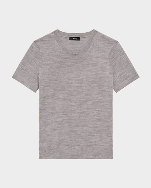 Theory Tiny Tee Long-Sleeve Cotton T-Shirt | Neiman Marcus