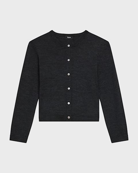 最先端 Cotton Textured Theory Rib Neiman | Cardigan V-Neck Fitted トップス